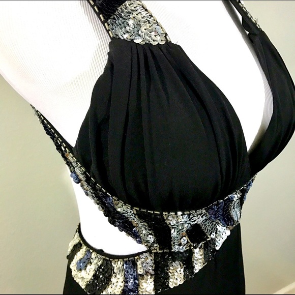 Betsy & Adam cutout sequin gown - Picture 4 of 7